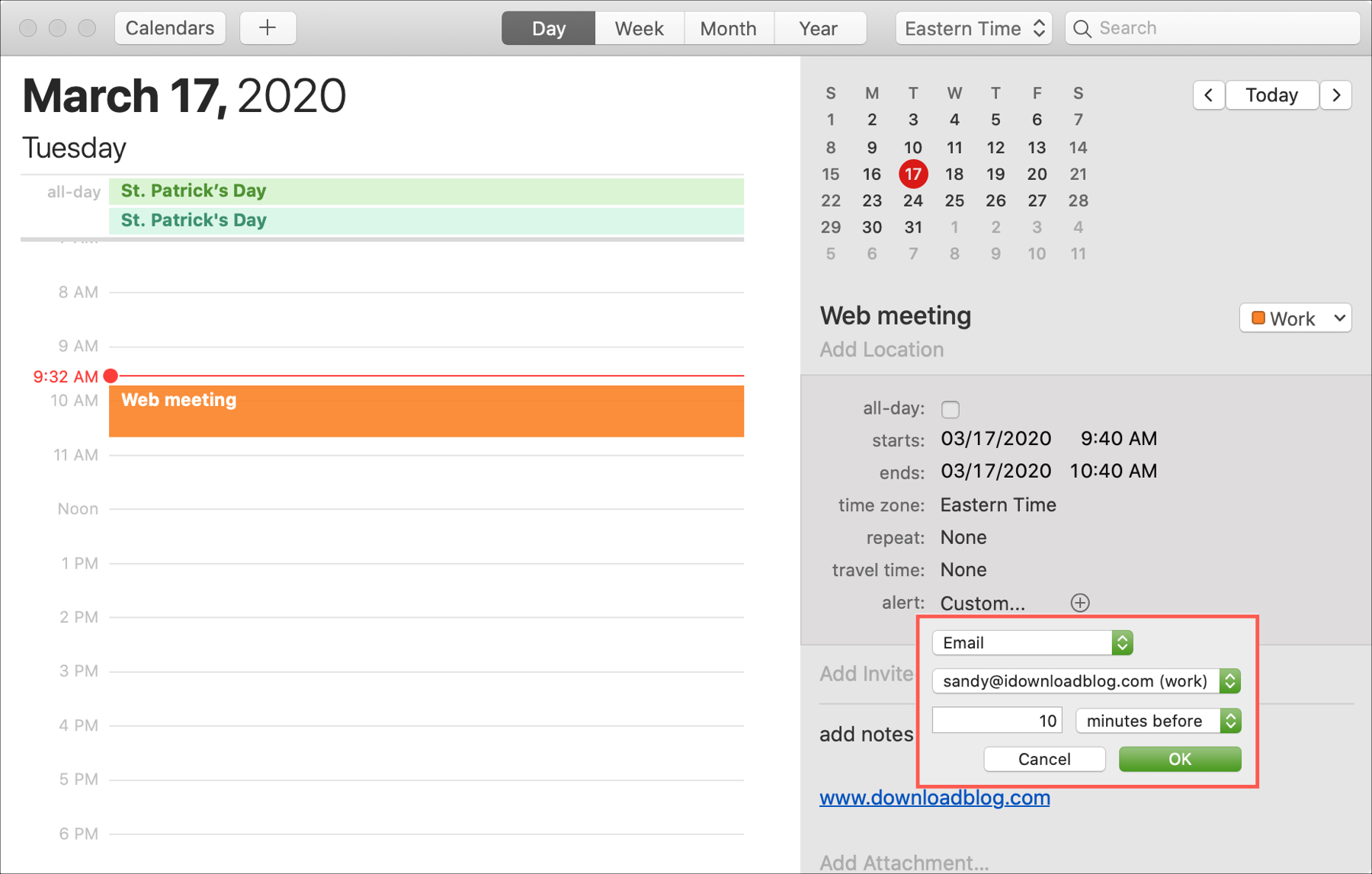 mac enable sound for calendar notification